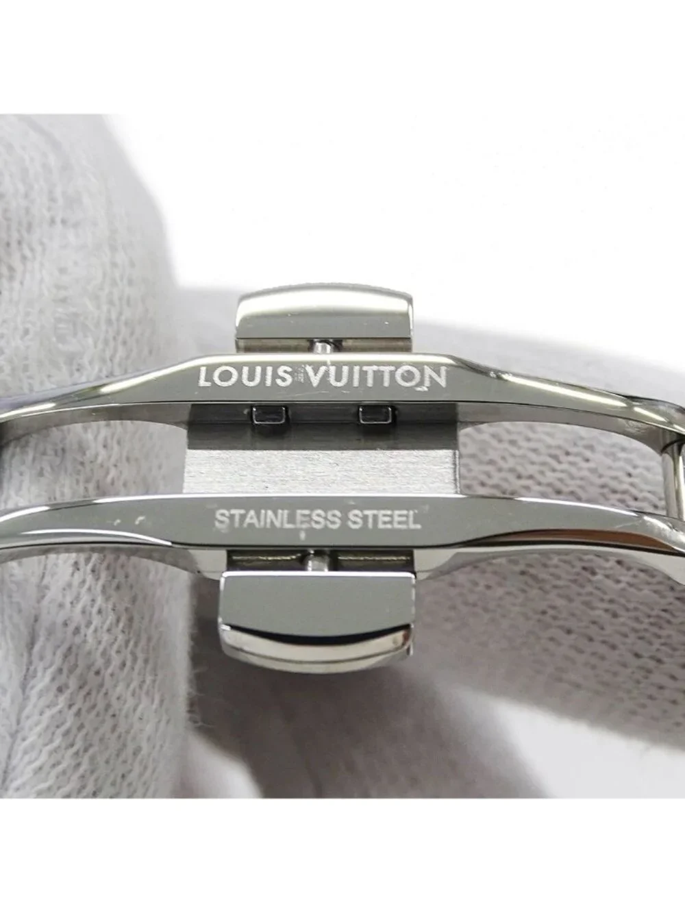 Louis Vuitton Watch Tambour Moon Dual Time Quartz Stainless Steel Silver